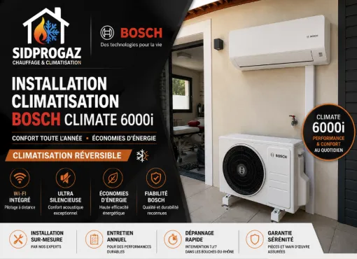 Climatisation Bosch à Marseille et Aix-en-Provence : confort, économies d’énergie et fiabilité avec SIDPROGAZ, Marseille, SIDPROGAZ